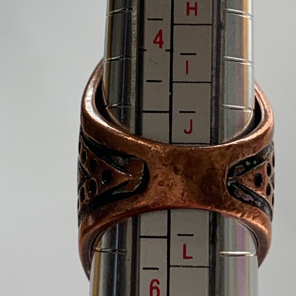 SOLD Ornate copper ring sz. 5 - Picture 6 of 6